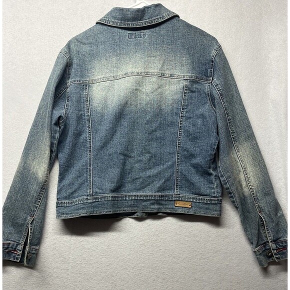 Southpole Junior Collection Jean Jacket Sz Large Women’s juniors Distressed Y2K - Picture 4 of 5